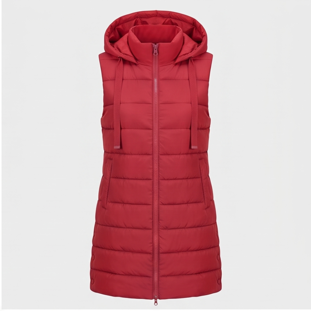 AVELINE | Longline hooded puffer vest