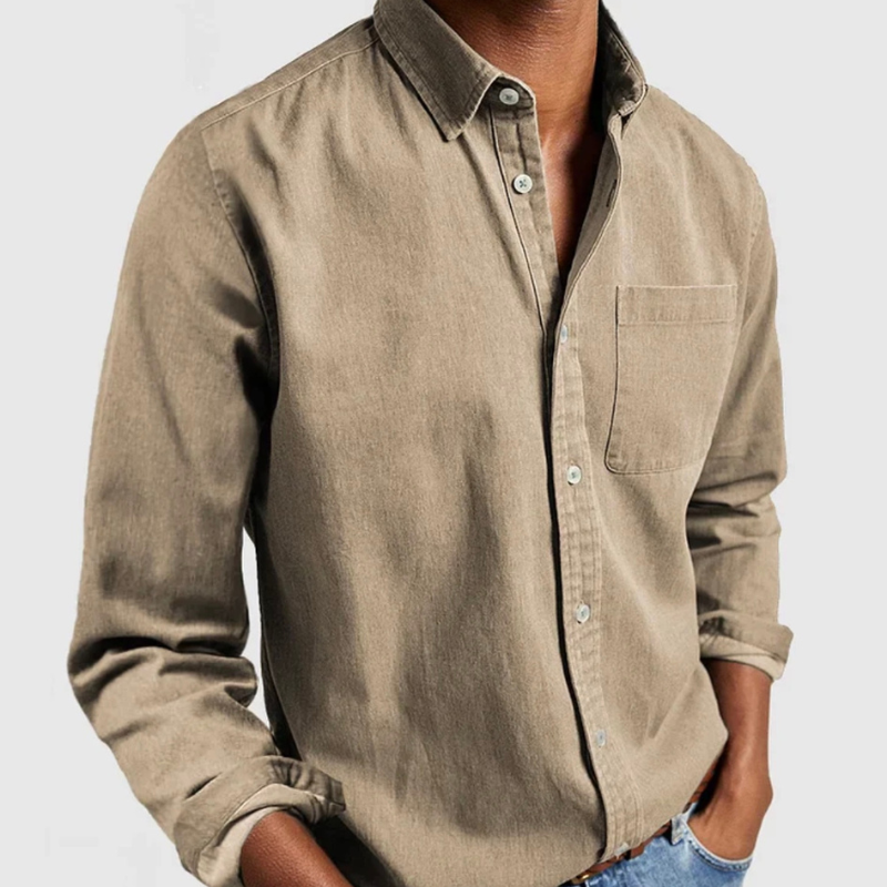 ALEXANDAR | Denim shirt with button-through front