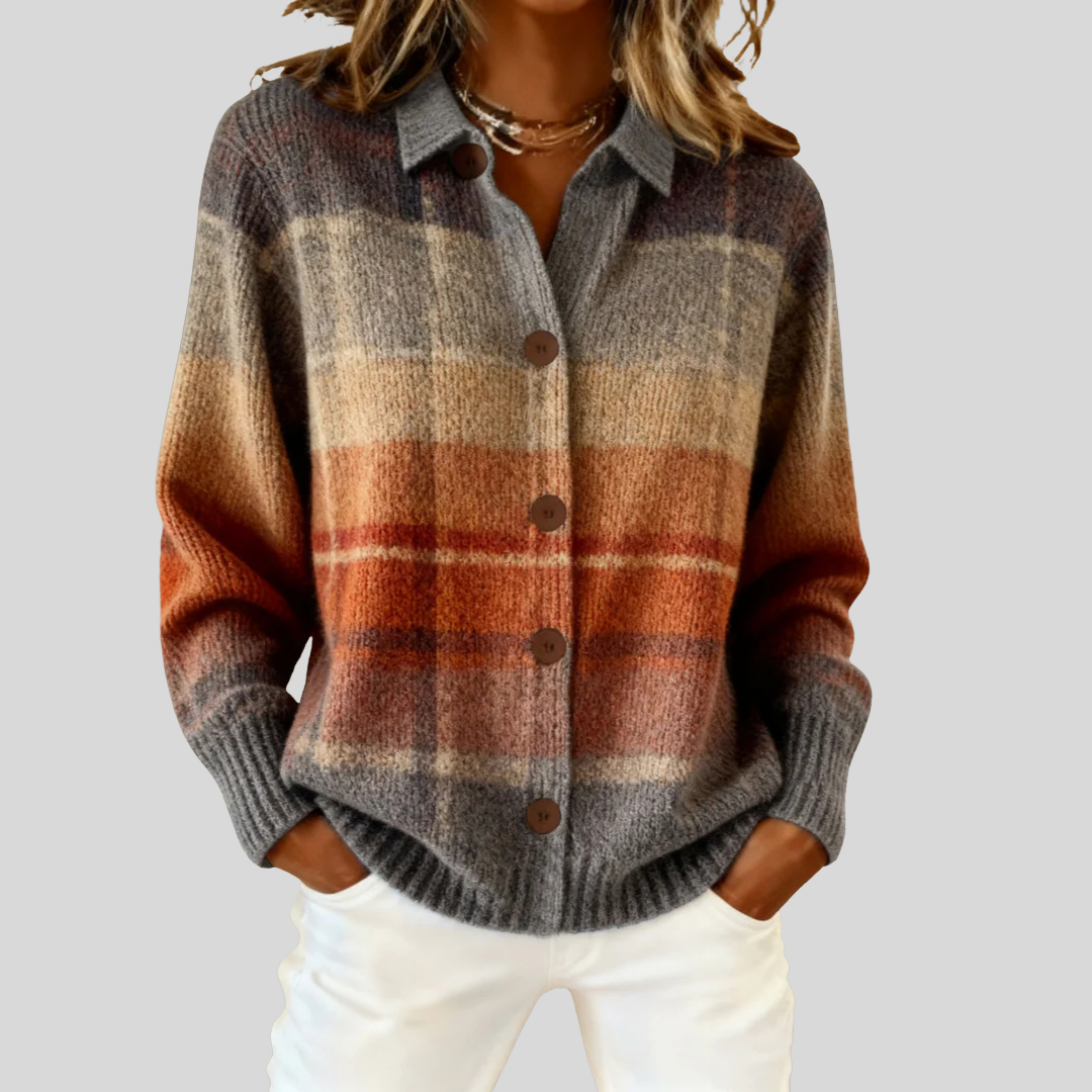 SEREN | Knit cardigan with checked pattern