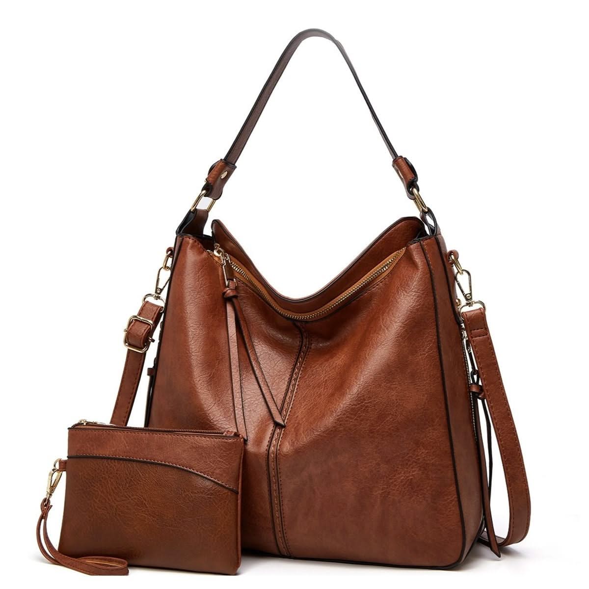VICTORIA | Leather hobo bag with adjustable strap