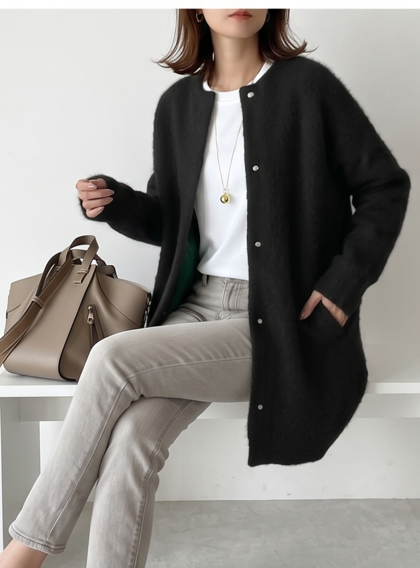 CHARLOTTE | Long cashmere cardigan