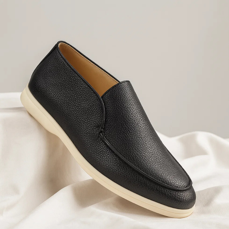 HENRY | Leather loafers with elasticated inserts
