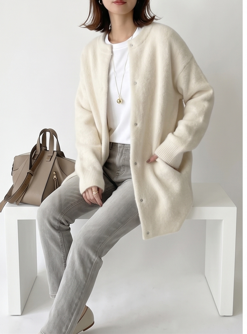 CHARLOTTE | Long cashmere cardigan