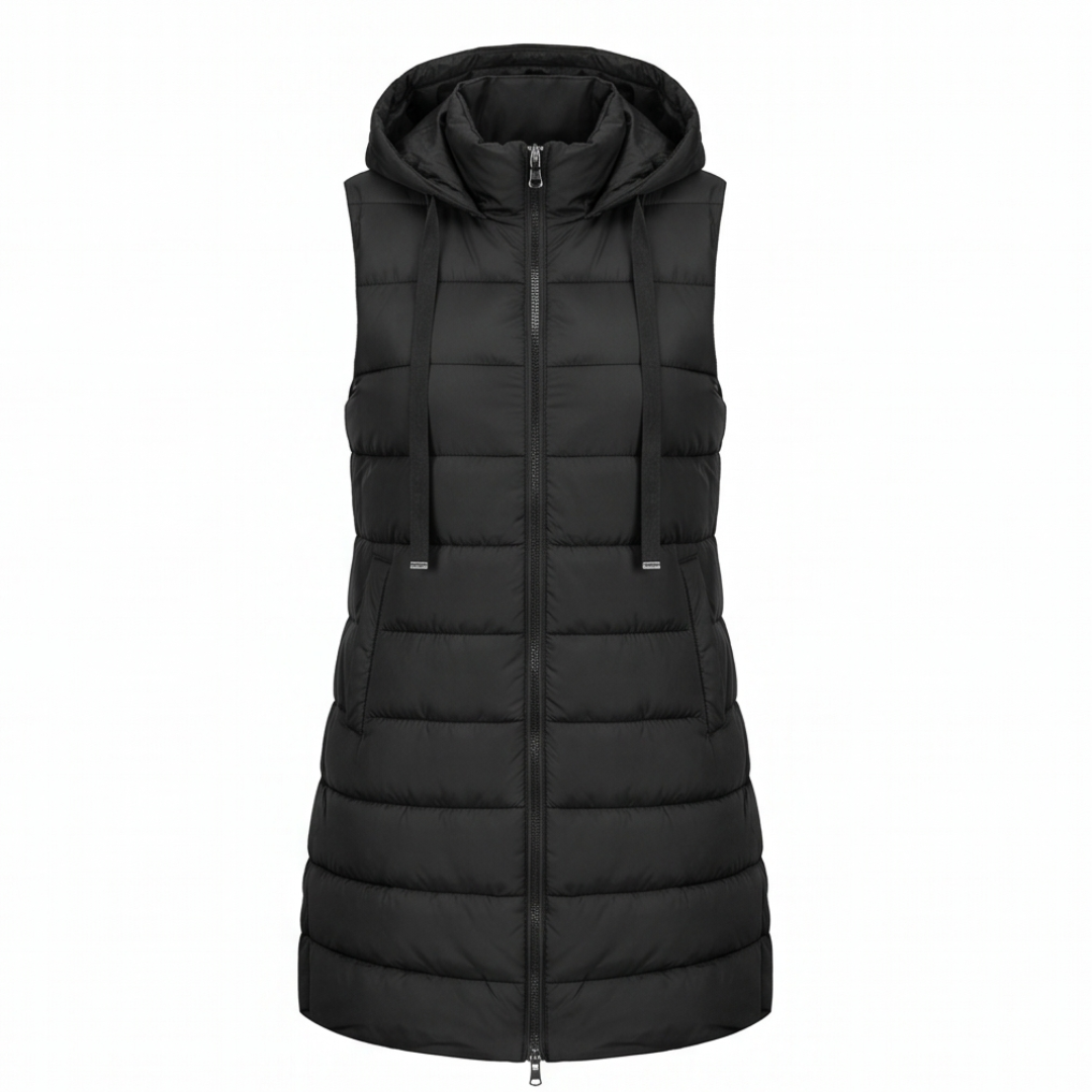 AVELINE | Longline hooded puffer vest