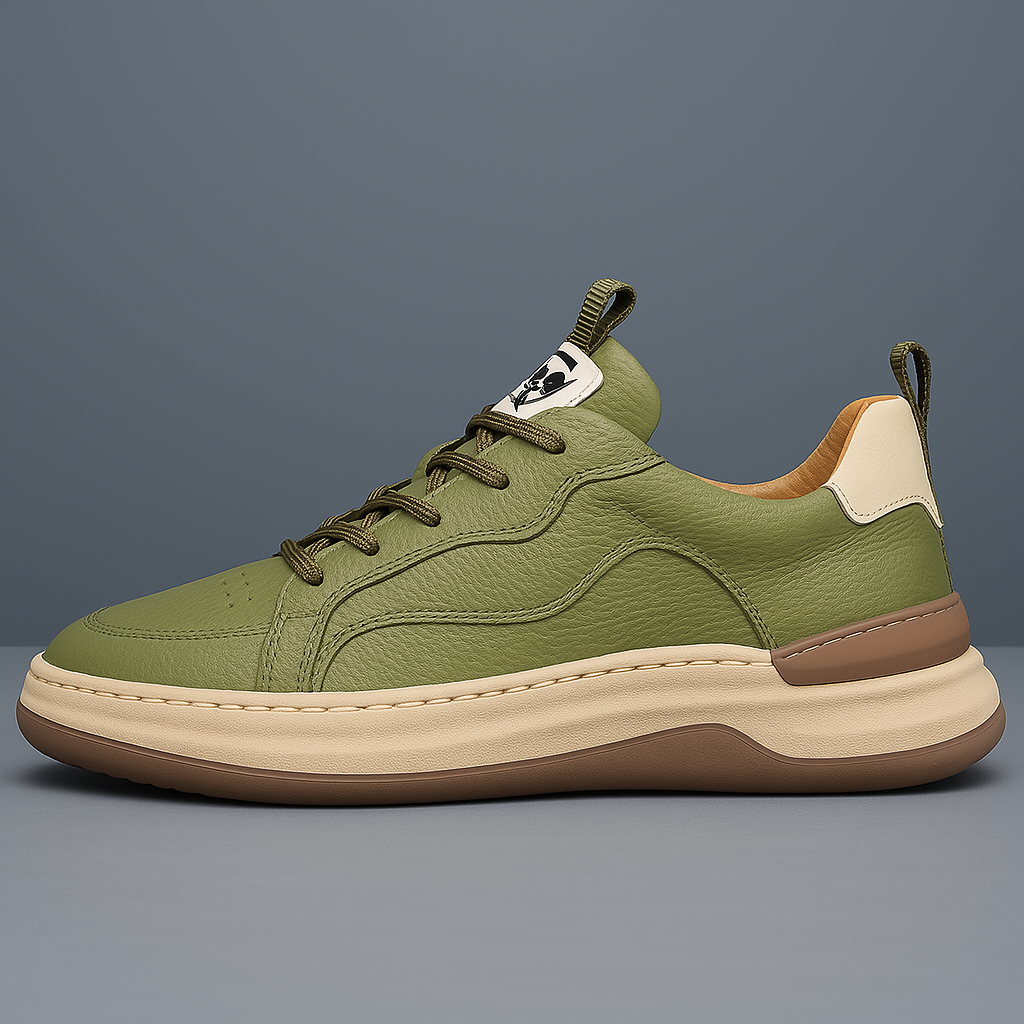 HUDSON | Leather sneaker with contoured panels