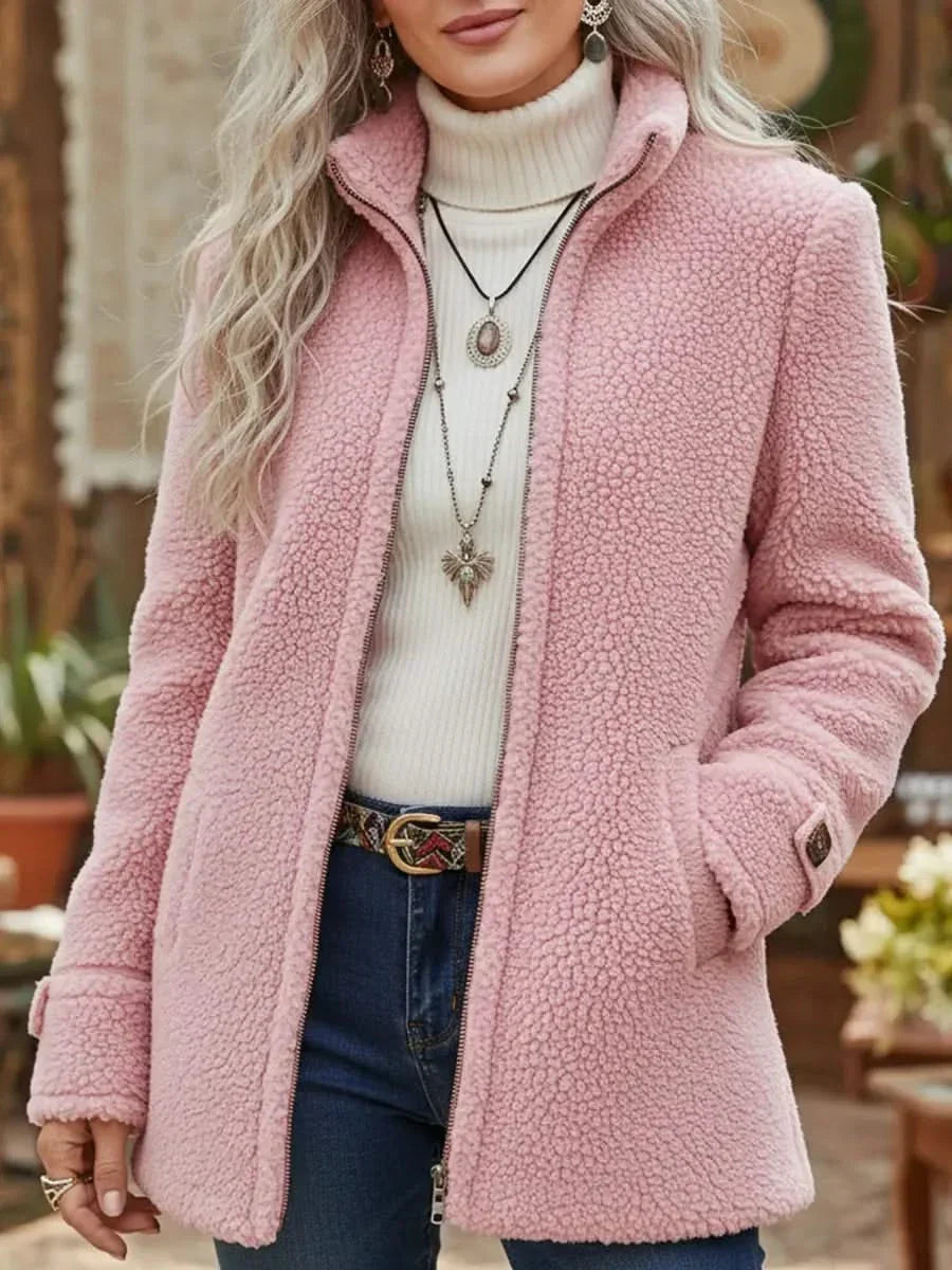SOPHIA | Lambswool jacket with stand collar