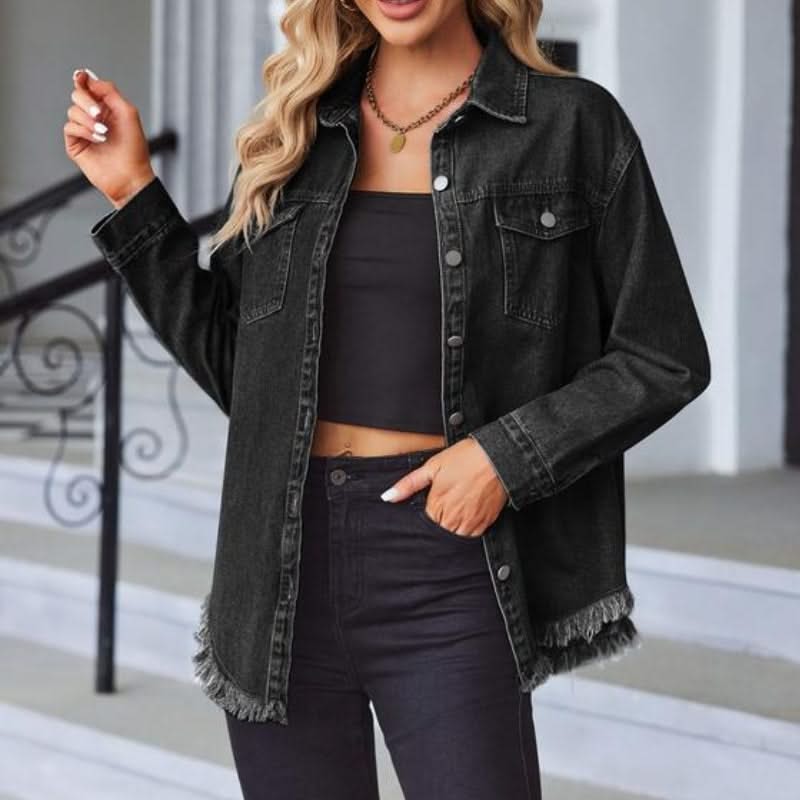 RHETT | Denim jacket with frayed hem