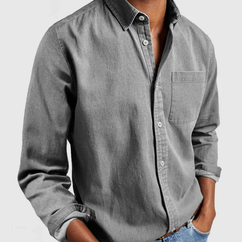 ALEXANDAR | Denim shirt with button-through front