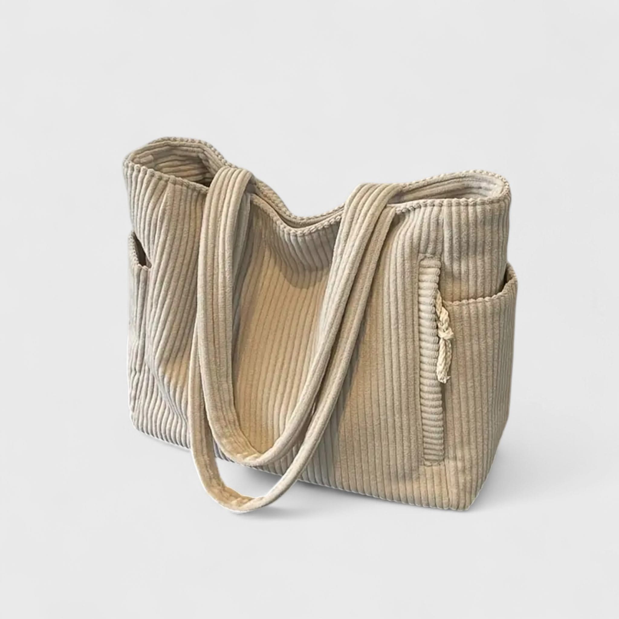 CAMILLE | Tote bag with corduroy texture