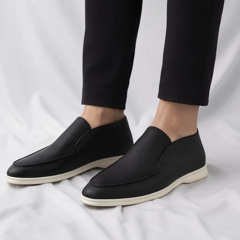HENRY | Leather loafers with elasticated inserts