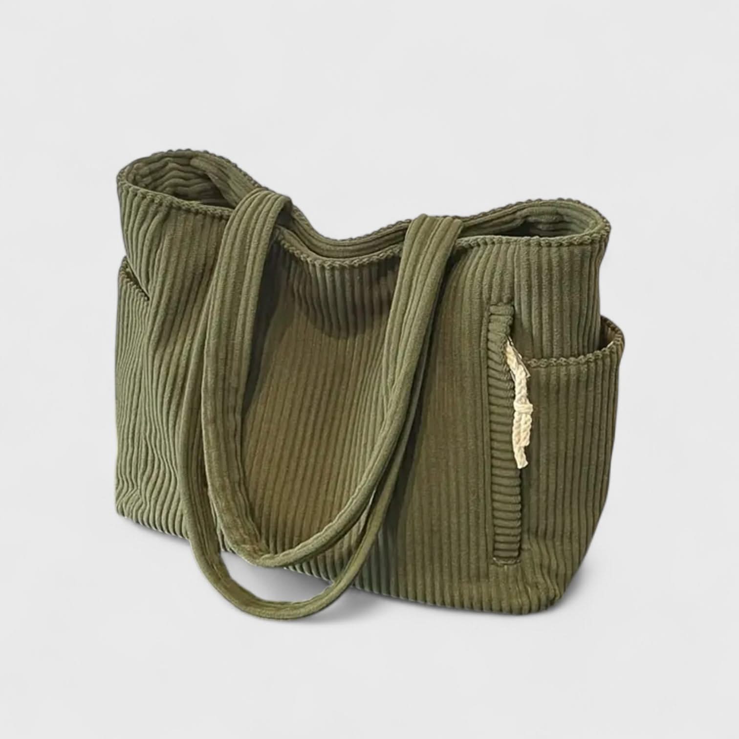 CAMILLE | Tote bag with corduroy texture