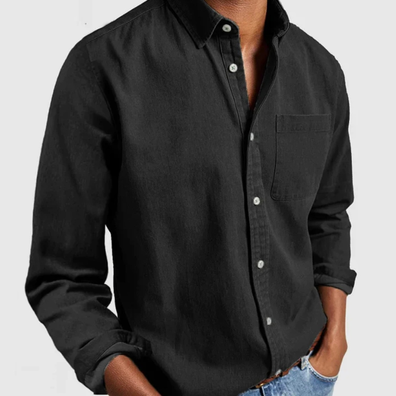 ALEXANDAR | Denim shirt with button-through front