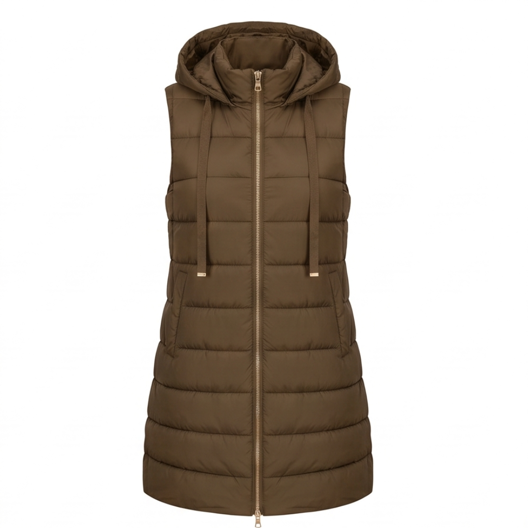 AVELINE | Longline hooded puffer vest