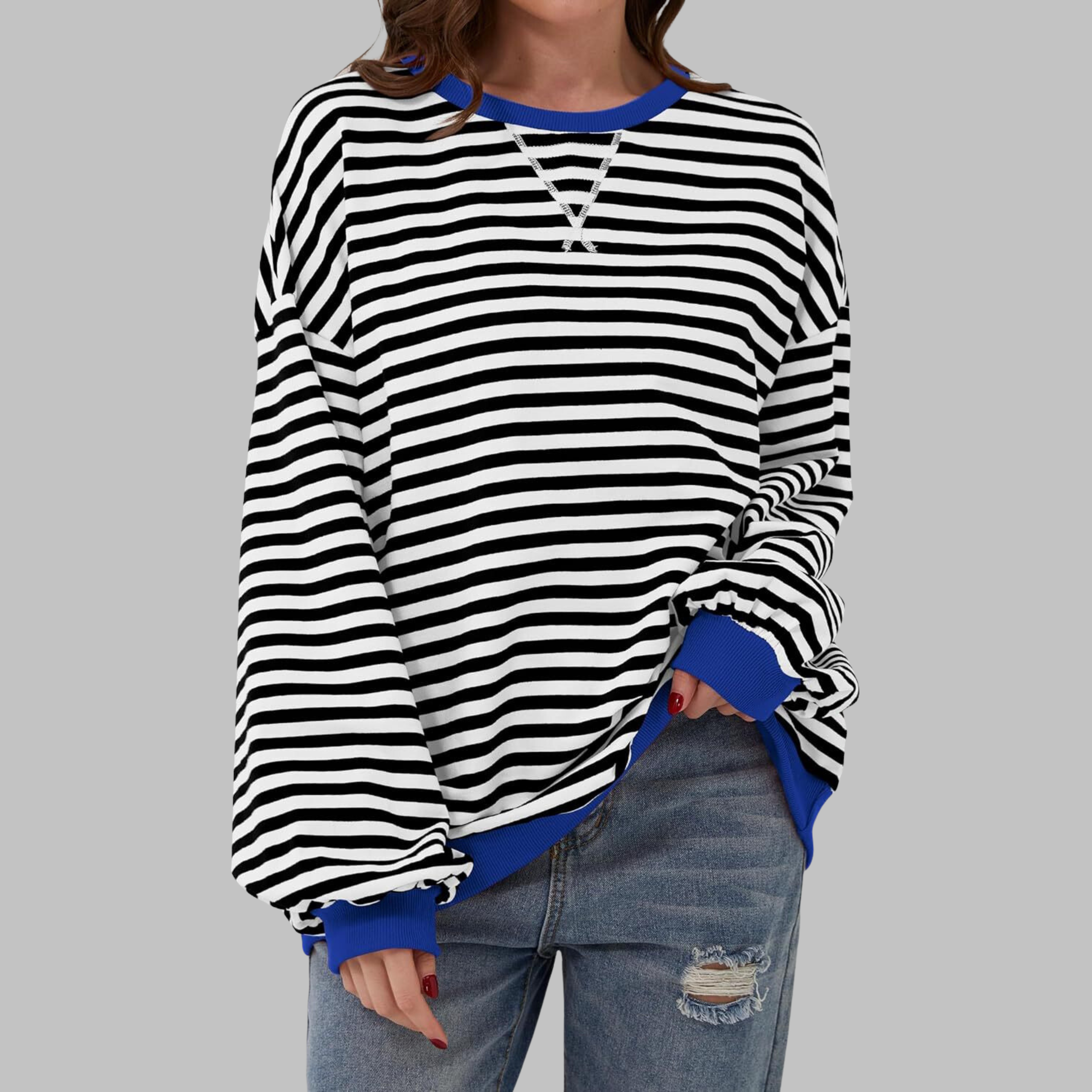 ELARA | Striped jumper with ribbed edges