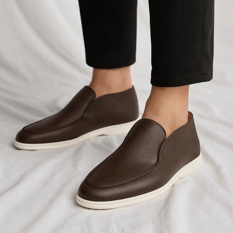HENRY | Leather loafers with elasticated inserts