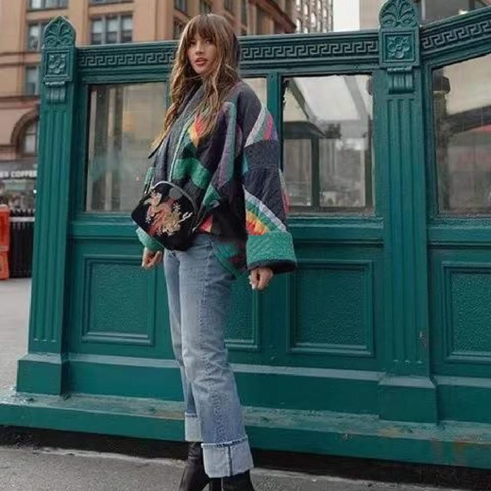 ARIA | Oversized coat with patchwork print