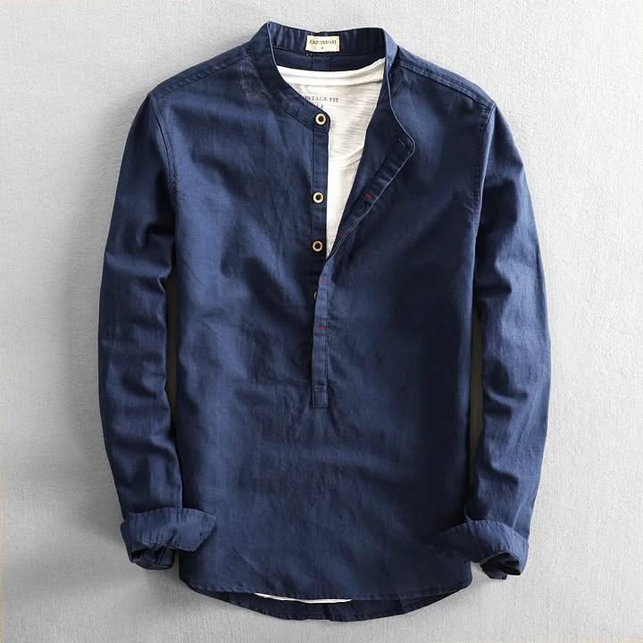 CORDEN | Linen shirt with mandarin collar
