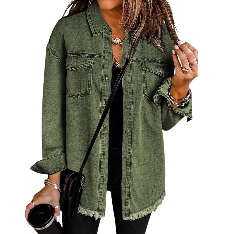 RHETT | Denim jacket with frayed hem
