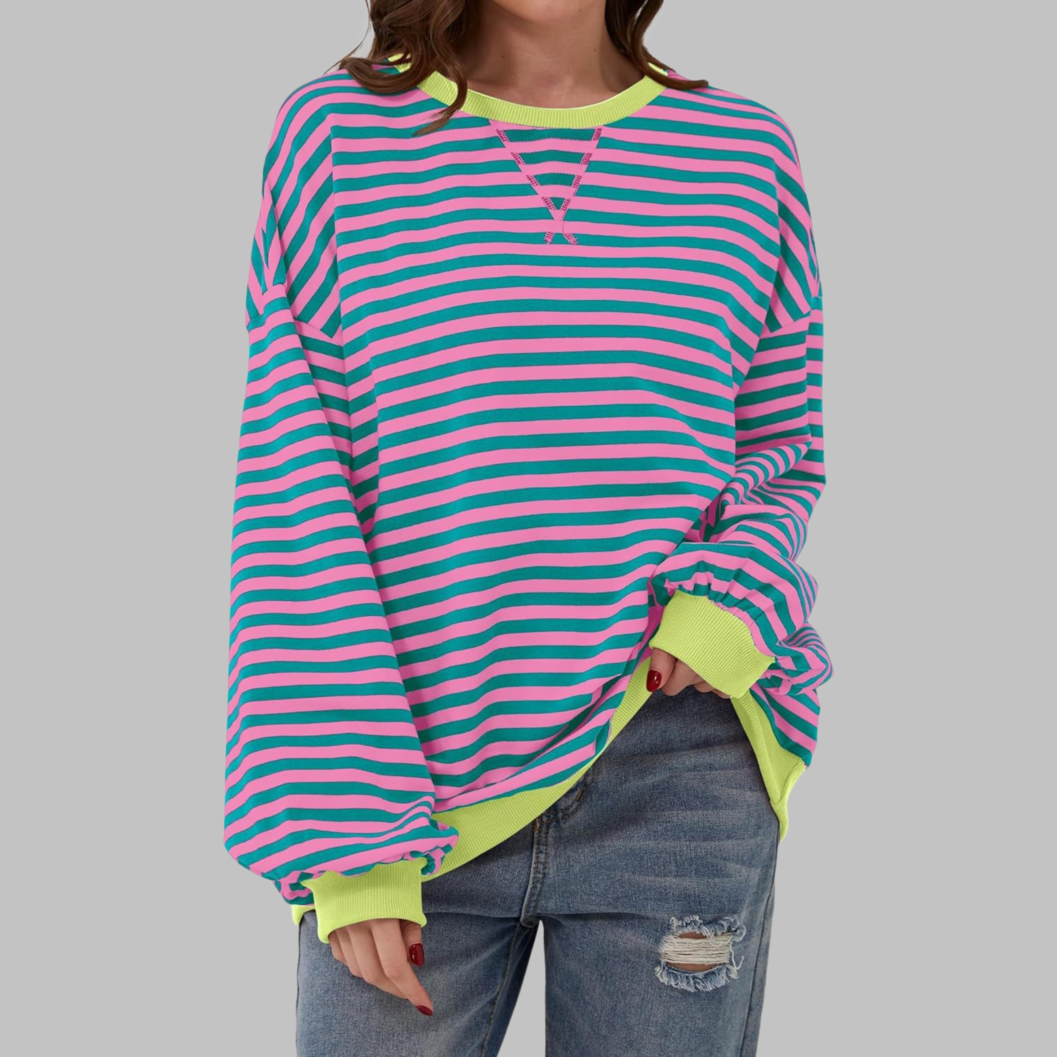 ELARA | Striped jumper with ribbed edges