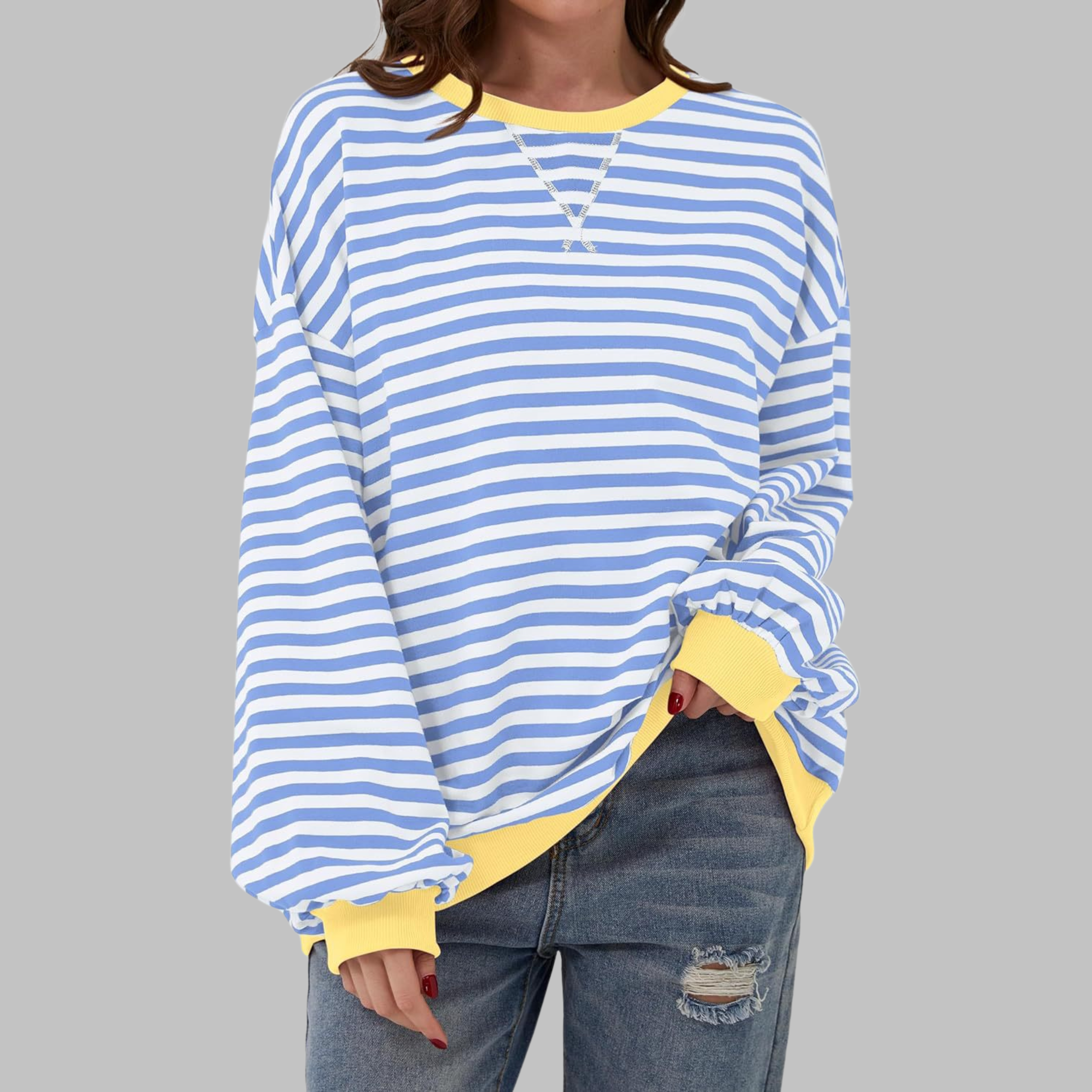 ELARA | Striped jumper with ribbed edges