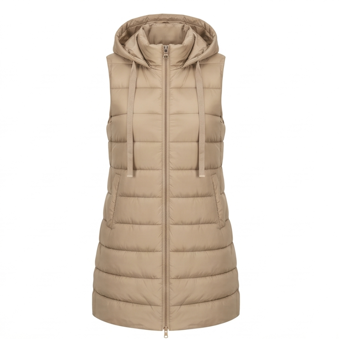 AVELINE | Longline hooded puffer vest
