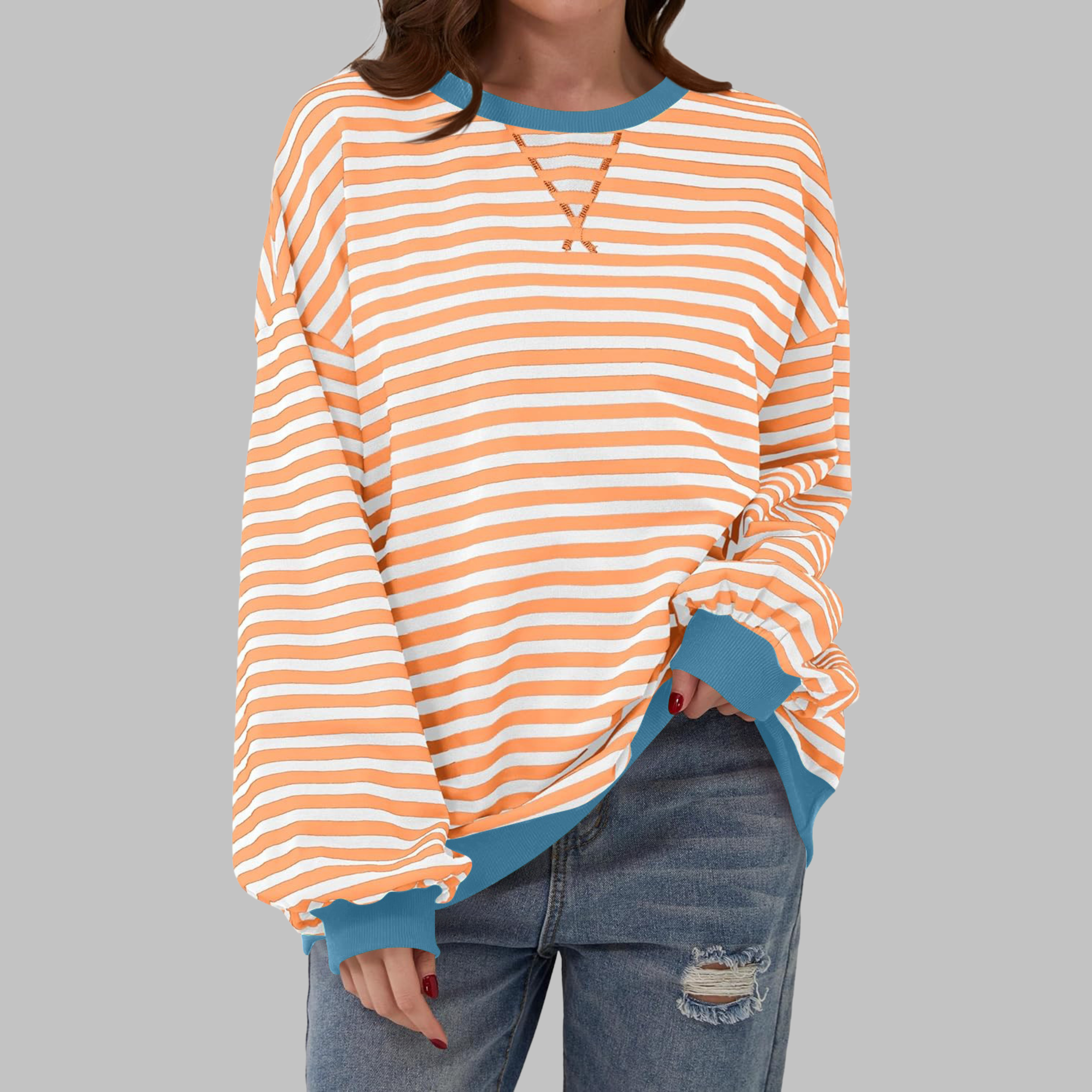 ELARA | Striped jumper with ribbed edges