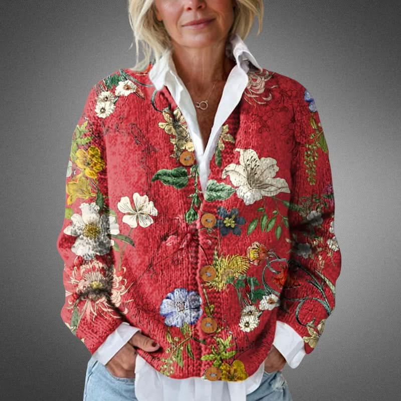 IRIA | Knit cardigan with floral print
