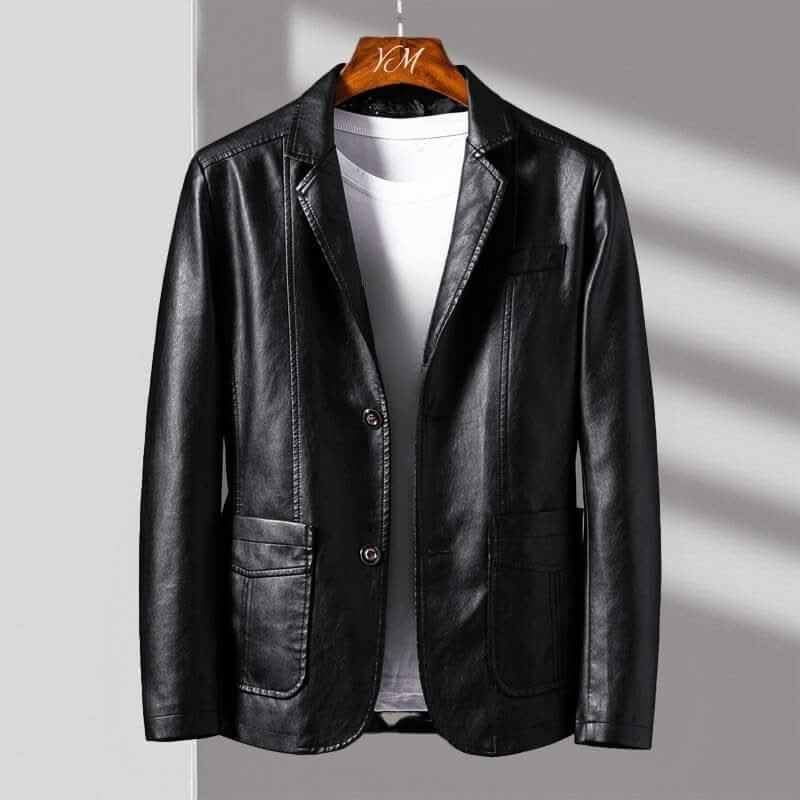 ALESSANDRO | Leather blazer with tailored fit