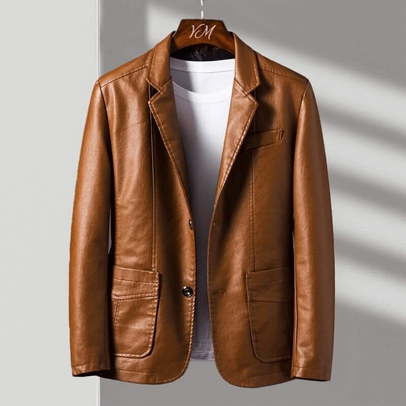 ALESSANDRO | Leather blazer with tailored fit