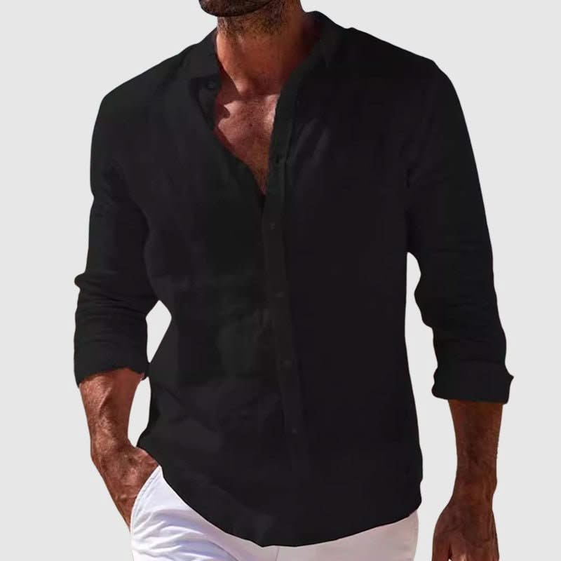 RIVIERA | Linen shirt with point collar