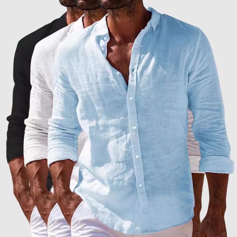 RIVIERA | Linen shirt with point collar