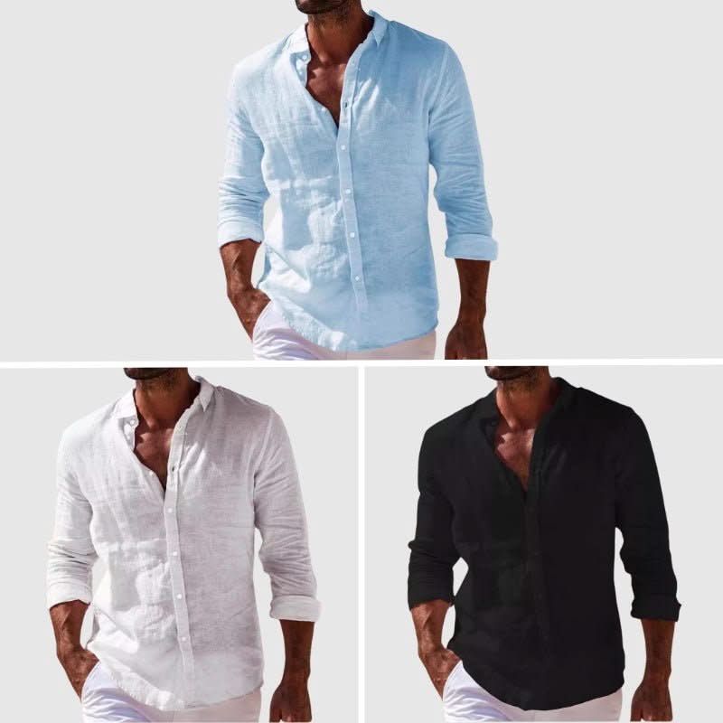 RIVIERA | Linen shirt with point collar