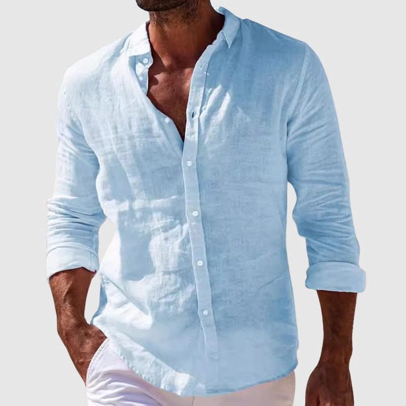 RIVIERA | Linen shirt with point collar