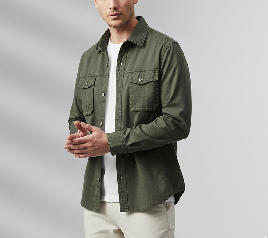 CORBIN | Overshirt with utility chest pockets