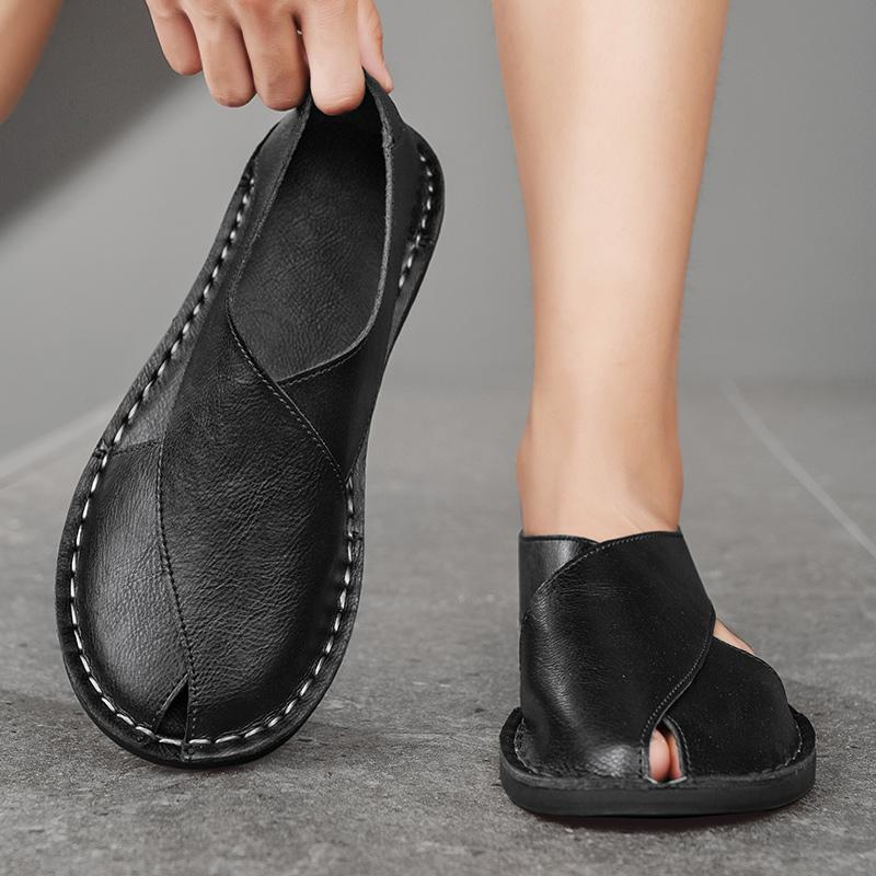 WADE | Leather sandals with crossover strap