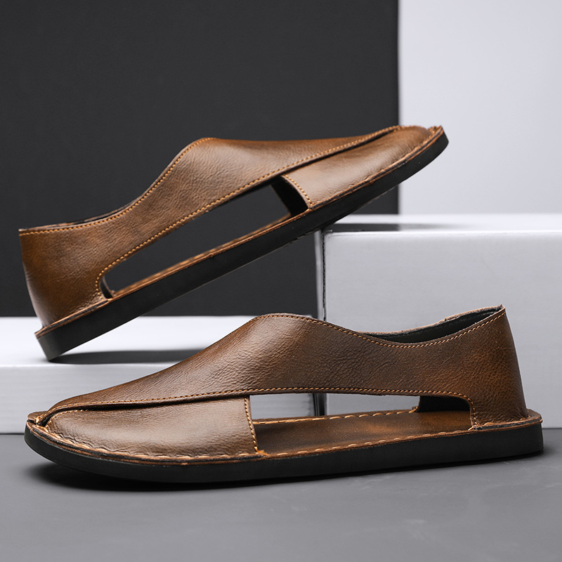 WADE | Leather sandals with crossover strap