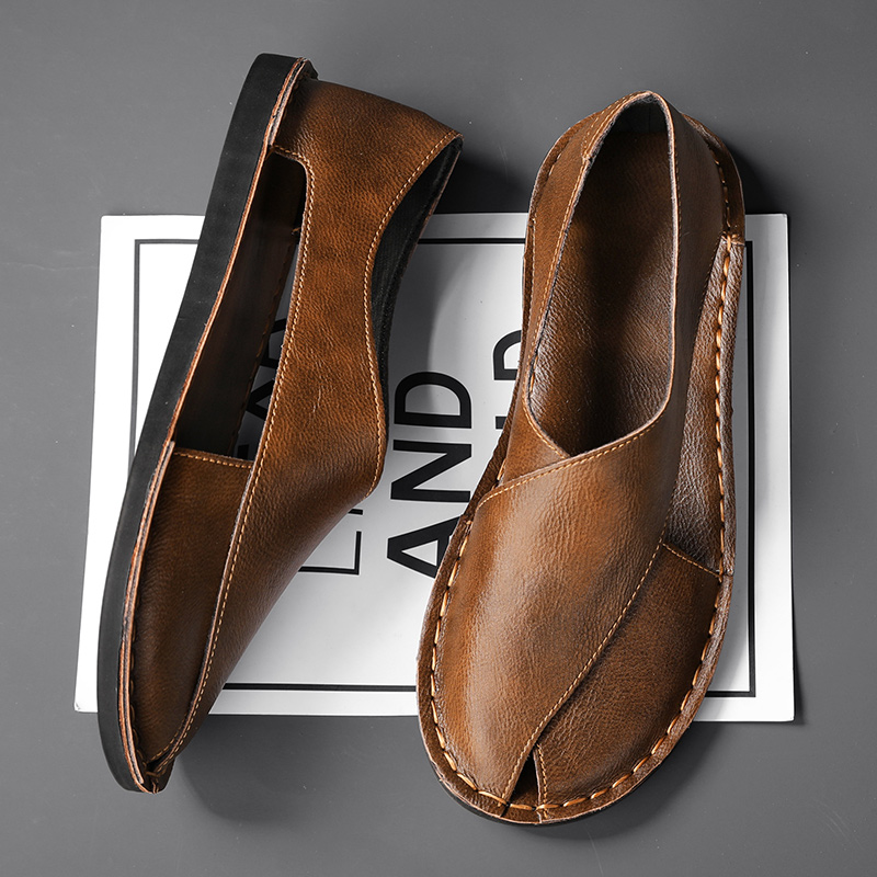 WADE | Leather sandals with crossover strap