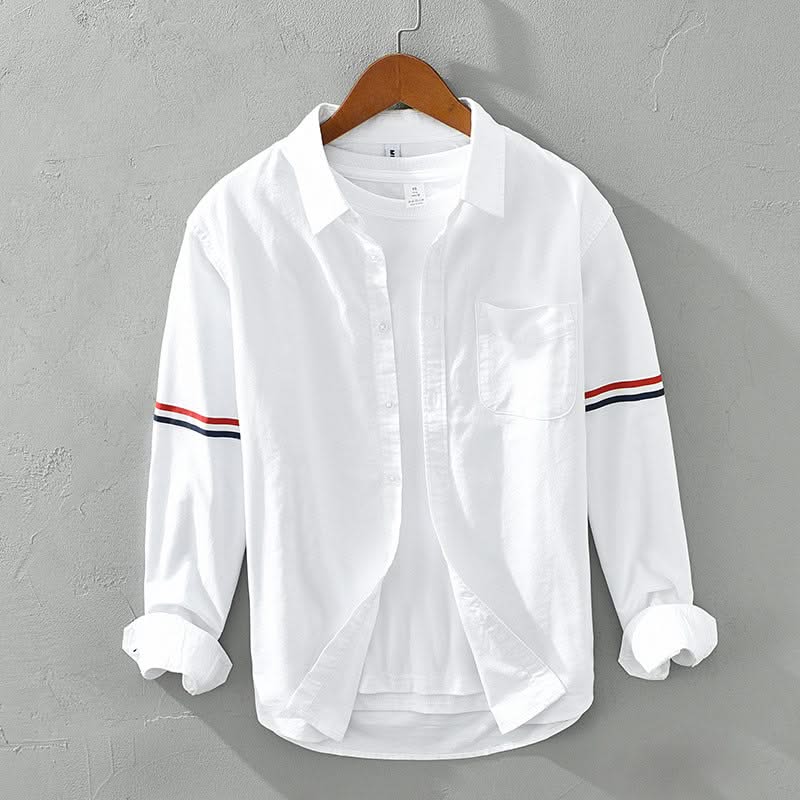 LITA | Linen shirt with stripe detail
