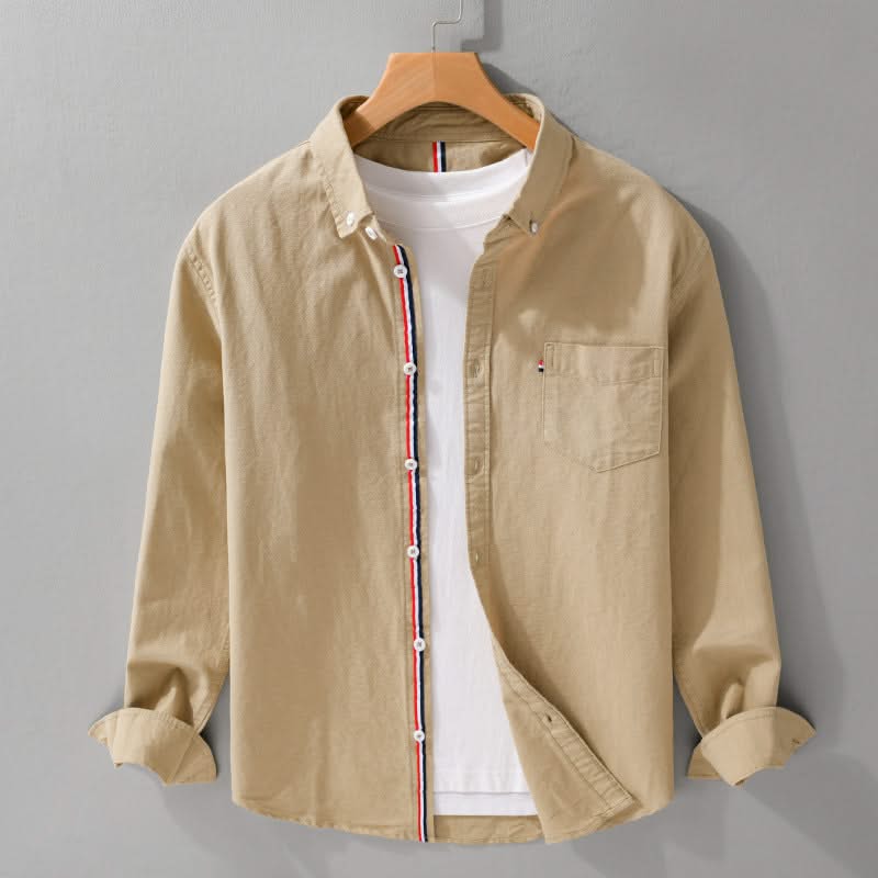 EMILIO | Linen shirt with striped placket