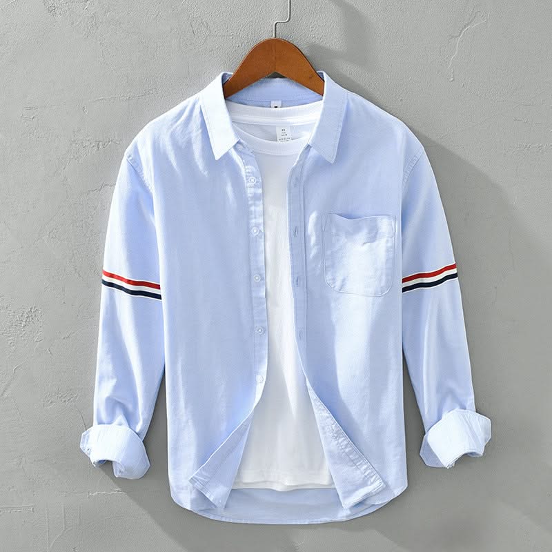 LITA | Linen shirt with stripe detail