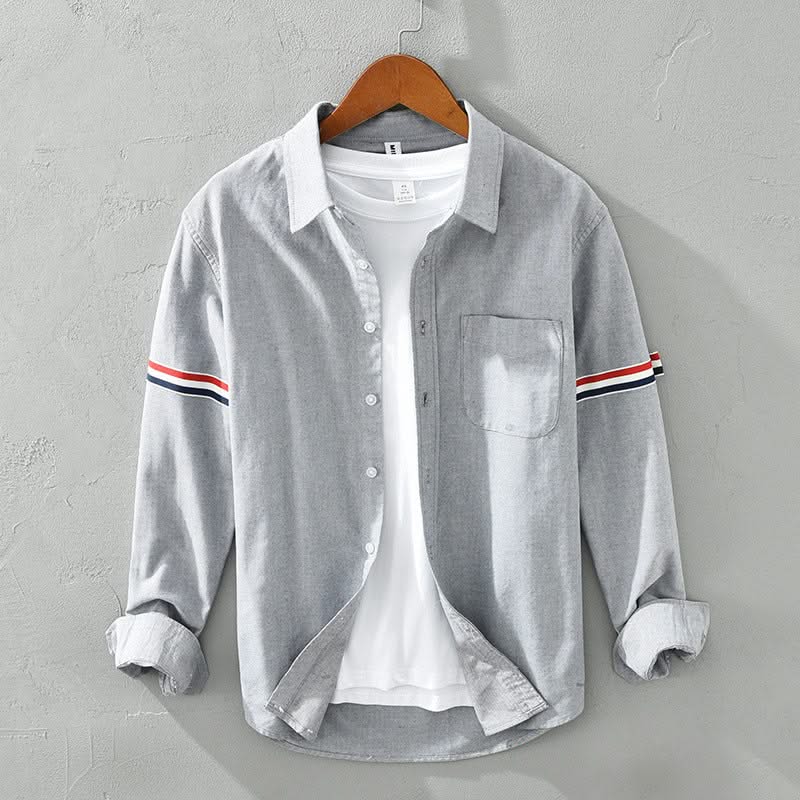 LITA | Linen shirt with stripe detail