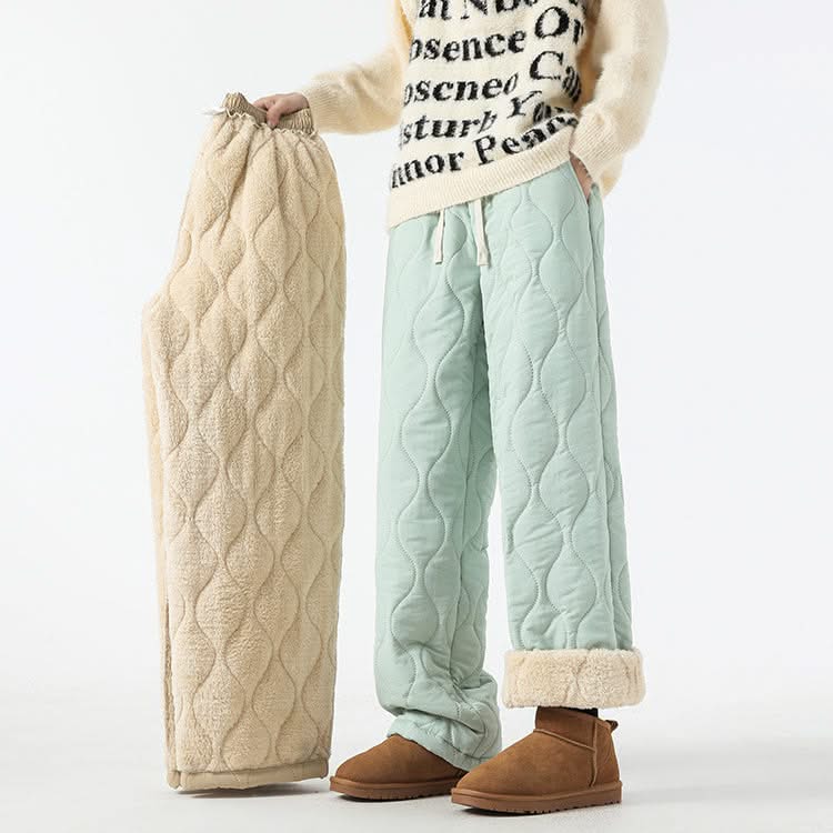 SIENNA | Wide-leg pants with quilted finish