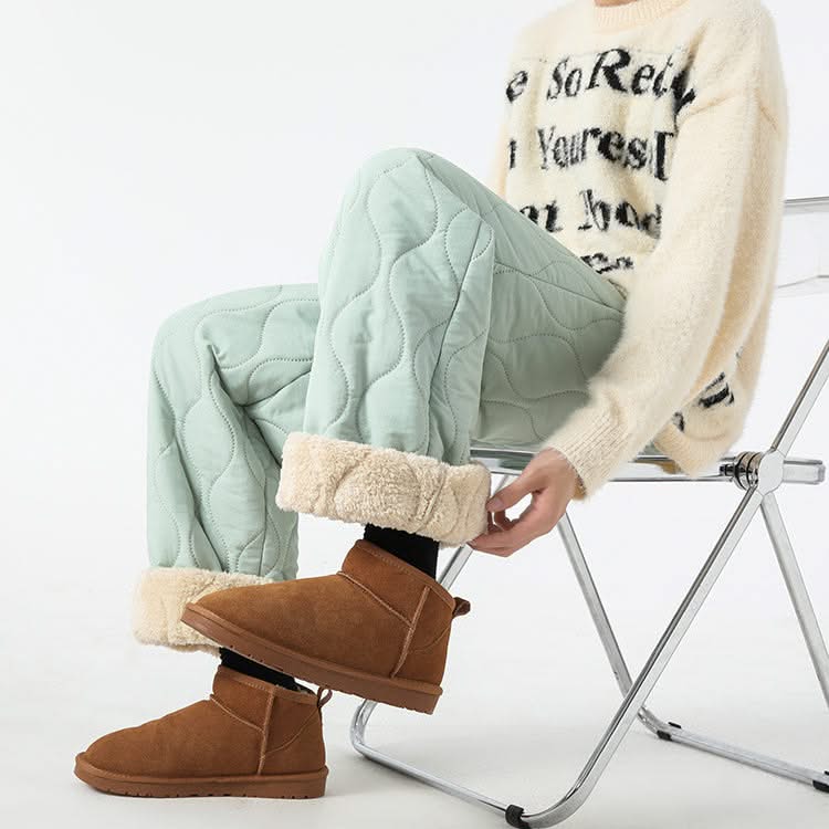 SIENNA | Wide-leg pants with quilted finish
