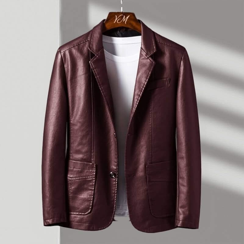 ALESSANDRO | Leather blazer with tailored fit