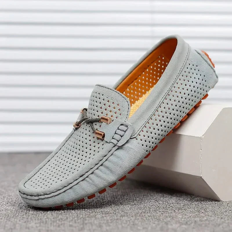 GIANNI | Loafers with perforated leather upper