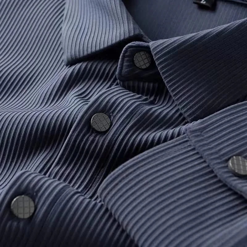 VERNEZZA | Slim-fit business shirt with vertical stripes