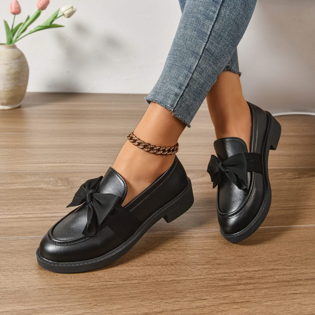 CALEYA | Slip-on loafers with bow detail