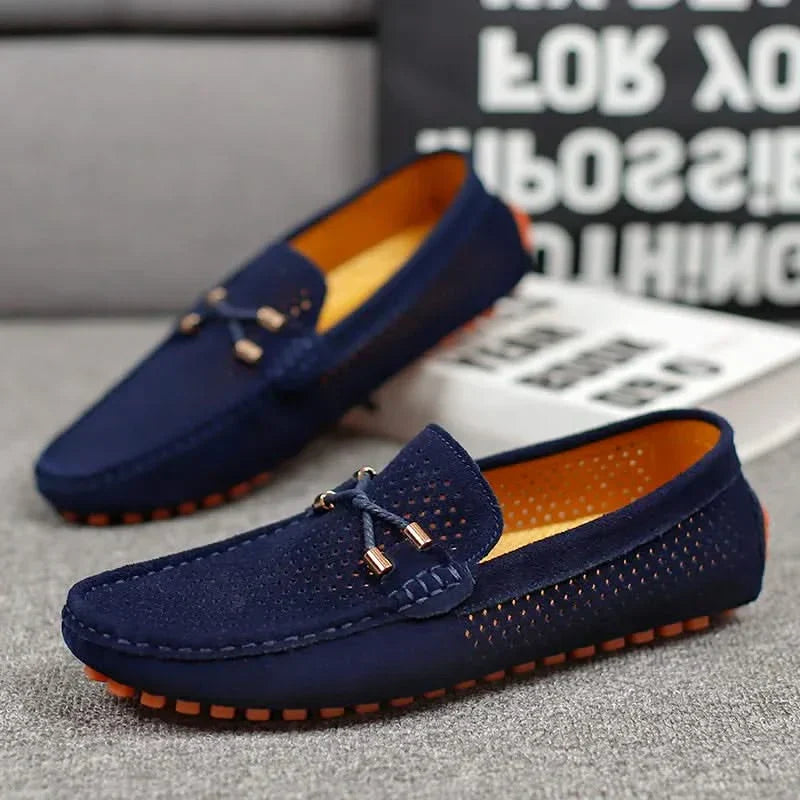 GIANNI | Loafers with perforated leather upper