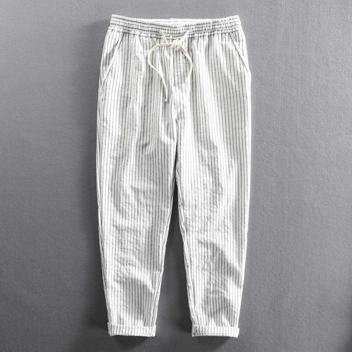 ROCCO | Linen pants with pinstripe