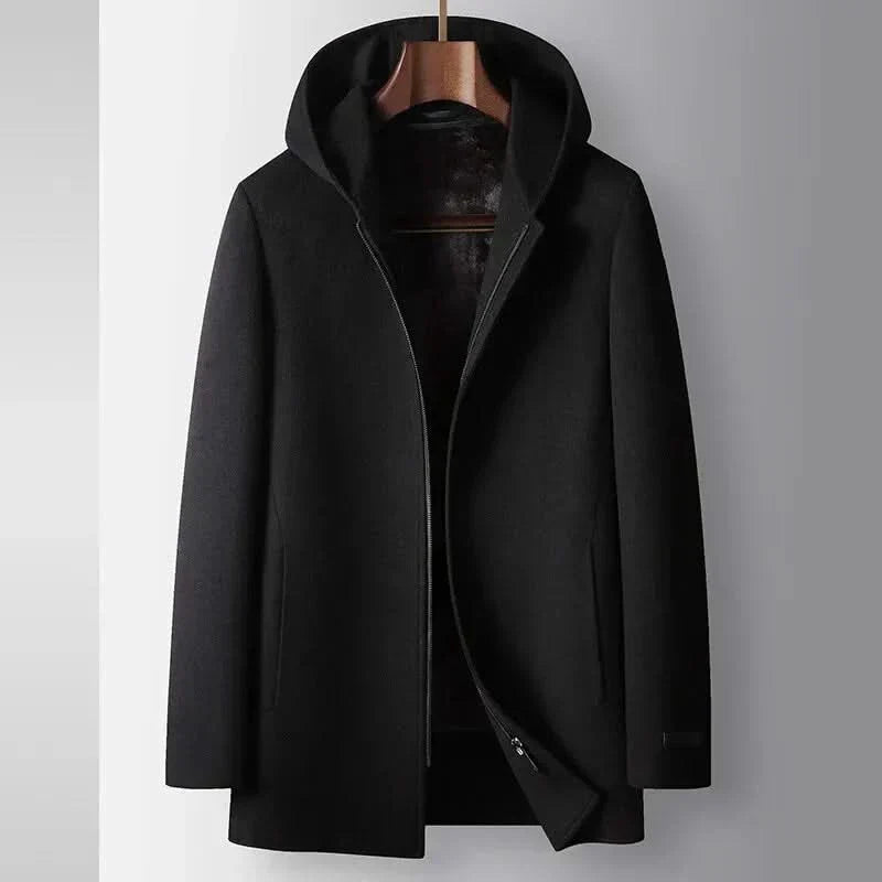 CALEB | Hooded coat in wool